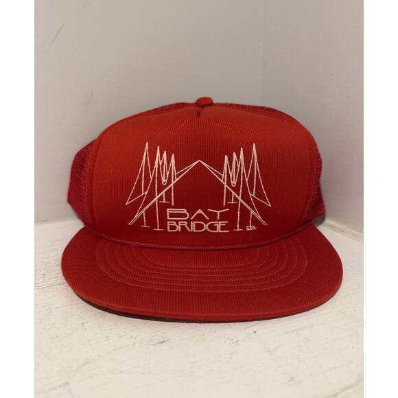 Vintage Chesapeake Bay Bridge Annapolis Maryland Trucker Hat Snapback Hat 1980s - Picture 1 of 7